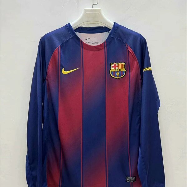 66830c5547aa042bf418a962d11602a8fa4479dd Barcelona Home Long Sleeve Soccer Jersey Custom Shirt 2025/26