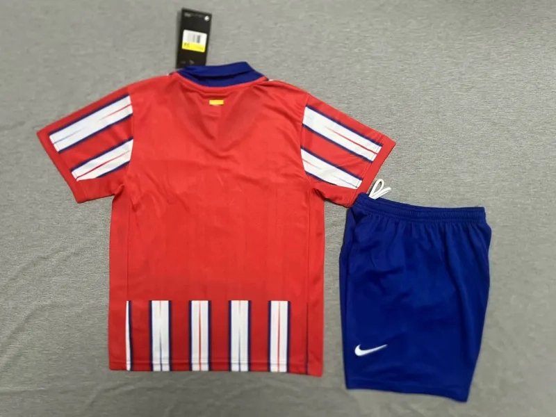 Atletico Madrid Soccer Jersey Home Kids Kit Jersey+Shorts 2024/25