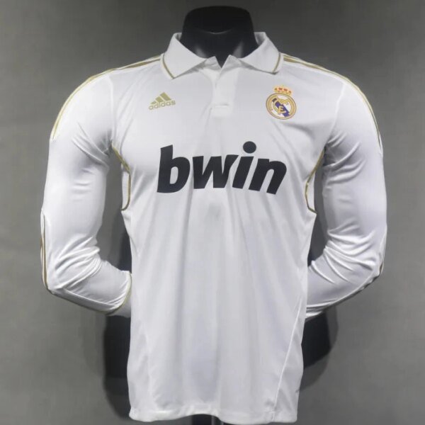 Real Madrid Authentic Retro Jersey Home Long Sleeve Soccer Shirt 2011/12