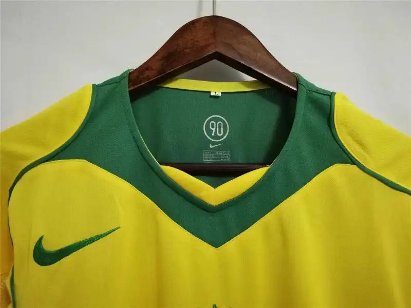 Brazil Retro Jersey Custom Home Soccer Jersey 2004