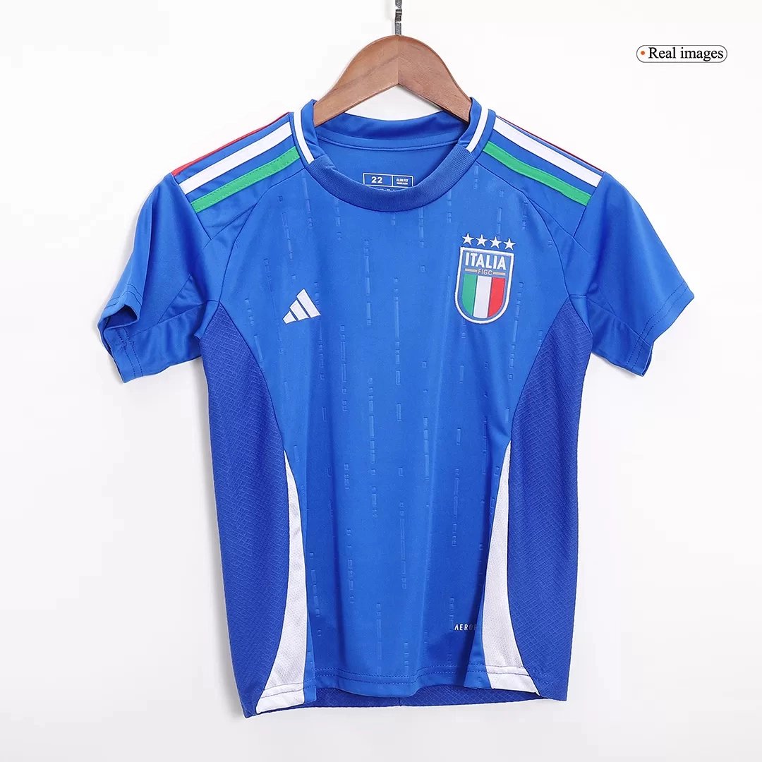 Italy Home Football Uniform Kids Kit Jersey+Shorts EURO 2024