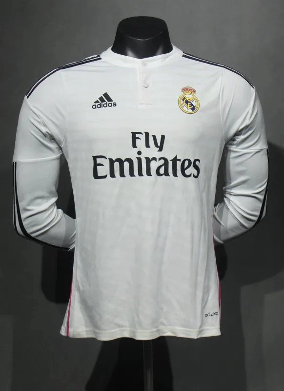 713b8ed89386fc22df788d1363446479839c7e5c Real Madrid Authentic Retro Jersey Home Long Sleeve Soccer Shirt 2014/15