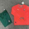 Portugal Home Football Uniform Kids Kit Jersey+Shorts Long Sleeve 2025