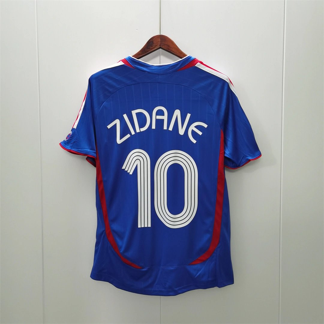 Zidane#10 France Retro Soccer Jersey Home Shirt World Cup 2006