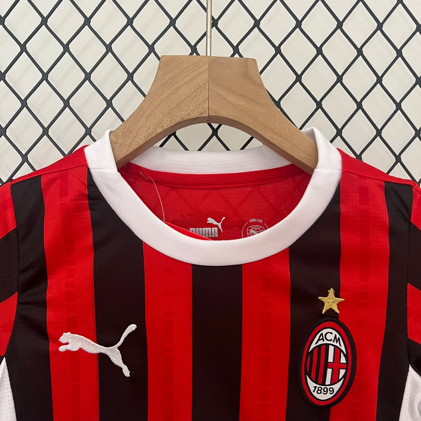 AC Milan Soccer Jersey Home Kids Kit Jersey+Shorts 2024/25