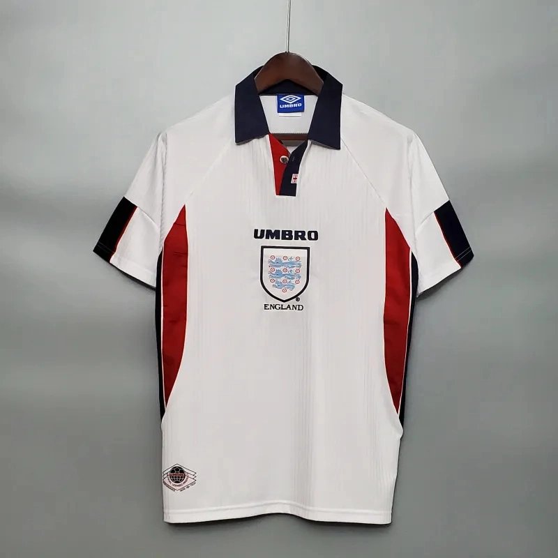 England Retro Soccer Jersey Home Custom Shirt World Cup 1998