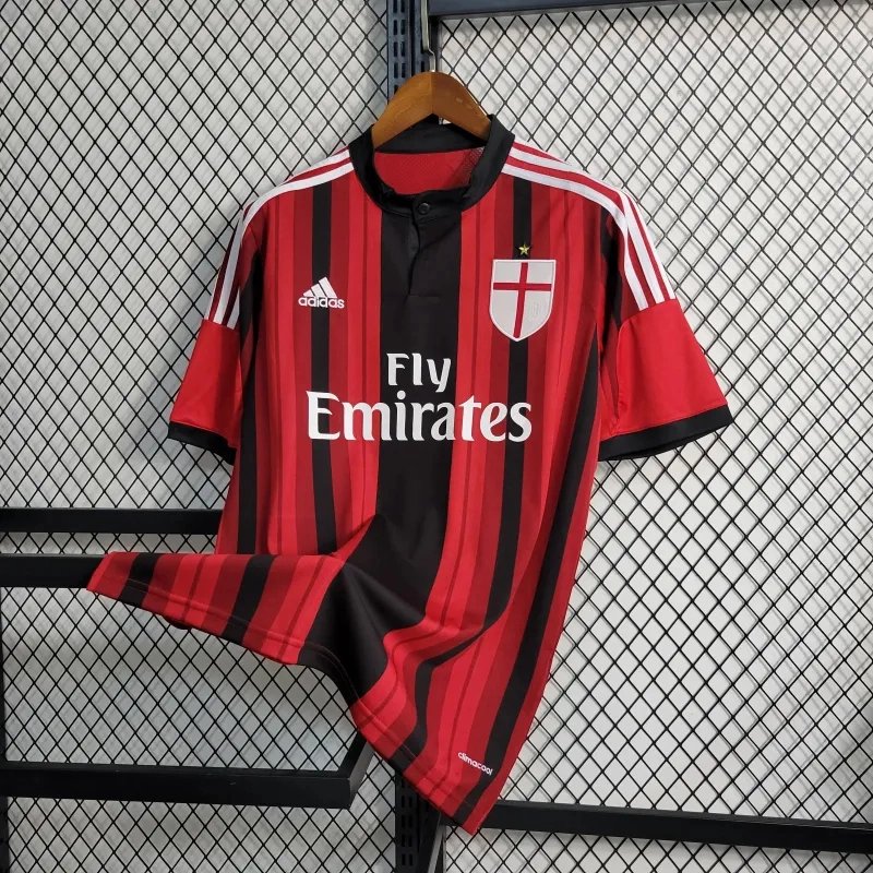 7c53559834eec7665cafe13ea6cd7681e8078e2b AC Milan Retro Soccer Jersey Home Custom Shirt 2014/15