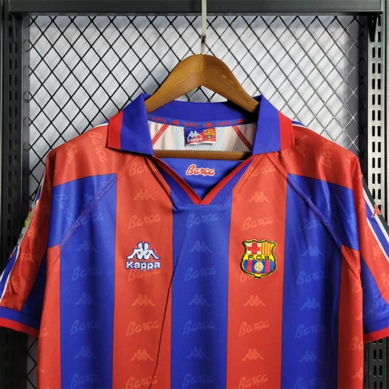 7e27f825bc69274c32a74f002abf996d34314dc3 Barcelona Retro Jersey Home Soccer Shirt 1996-97